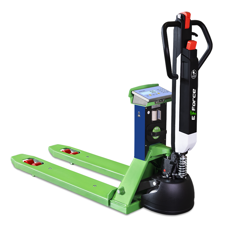 TPW "E-FORCE": Pallet Truck Scale with Electric Traction Tiller