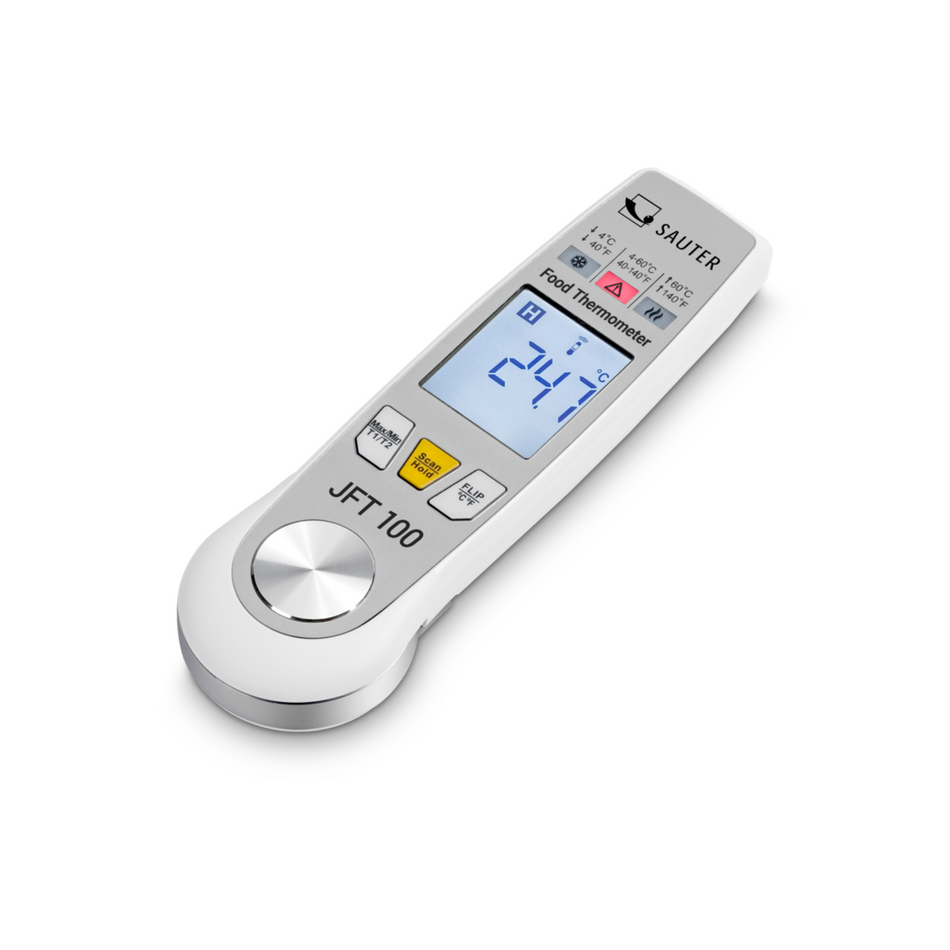 Dual infrared/probe thermometer for food