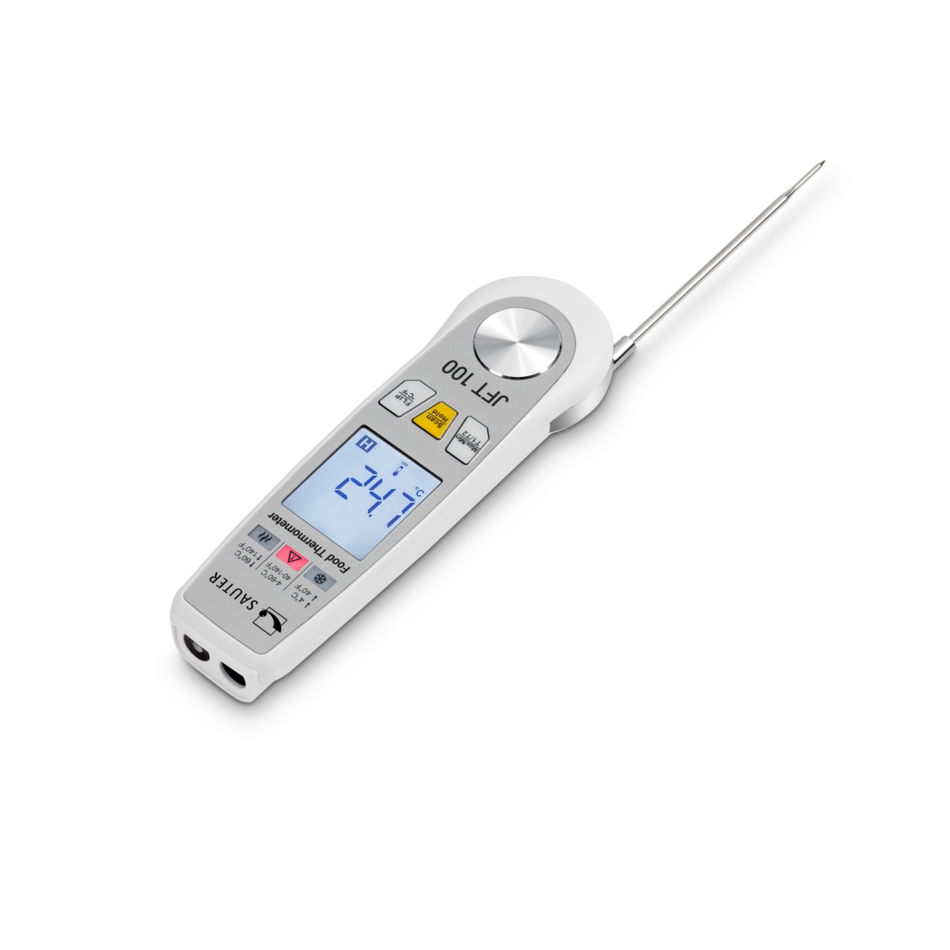 Dual infrared/probe thermometer for food
